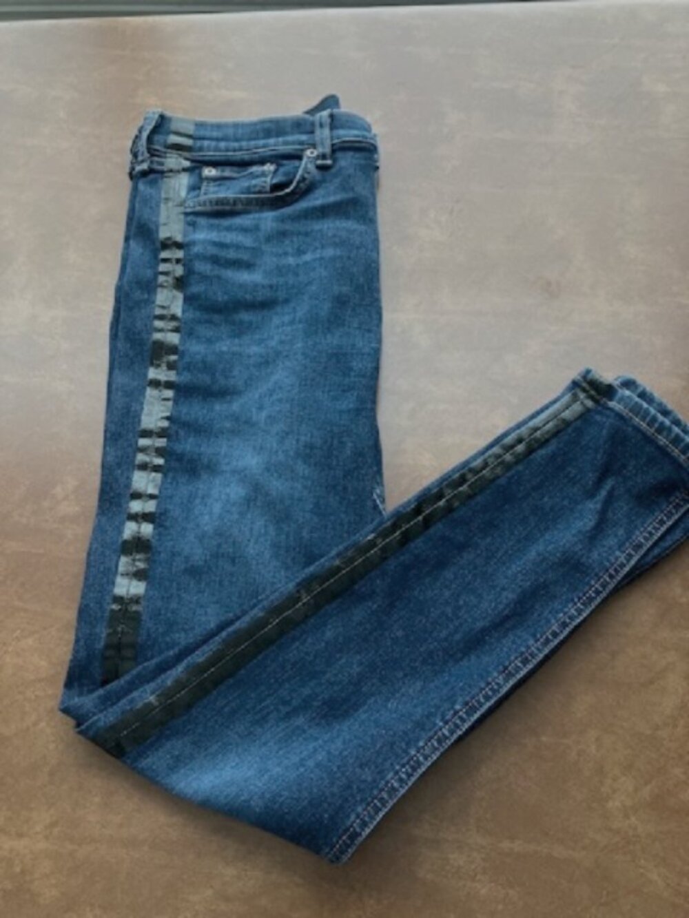 Rag & Bone High Rise Ankle Skinny with Tuxedo Stripe Size 31